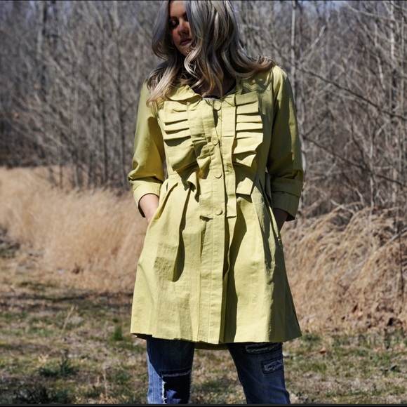 KismetsKloset Jackets & Blazers - Chartreuse Spring Coat--LAST ONE ☝️